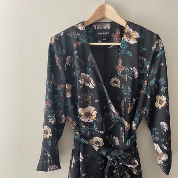 Frank & Oak Floral Black Mini Dress - Picture 4 of 13